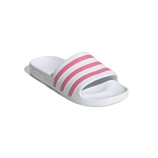 adidas Badeschuhe Adilette Aqua 3-Streifen #23 (Cloudfoam Fußbett, vorgeformter EVA-Riemen) weiss/pink - 1 Paar